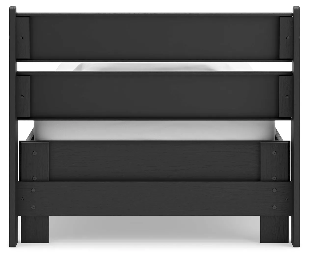 Socalle Twin Panel Headboard with Dresser and 2 Nightstands in Black