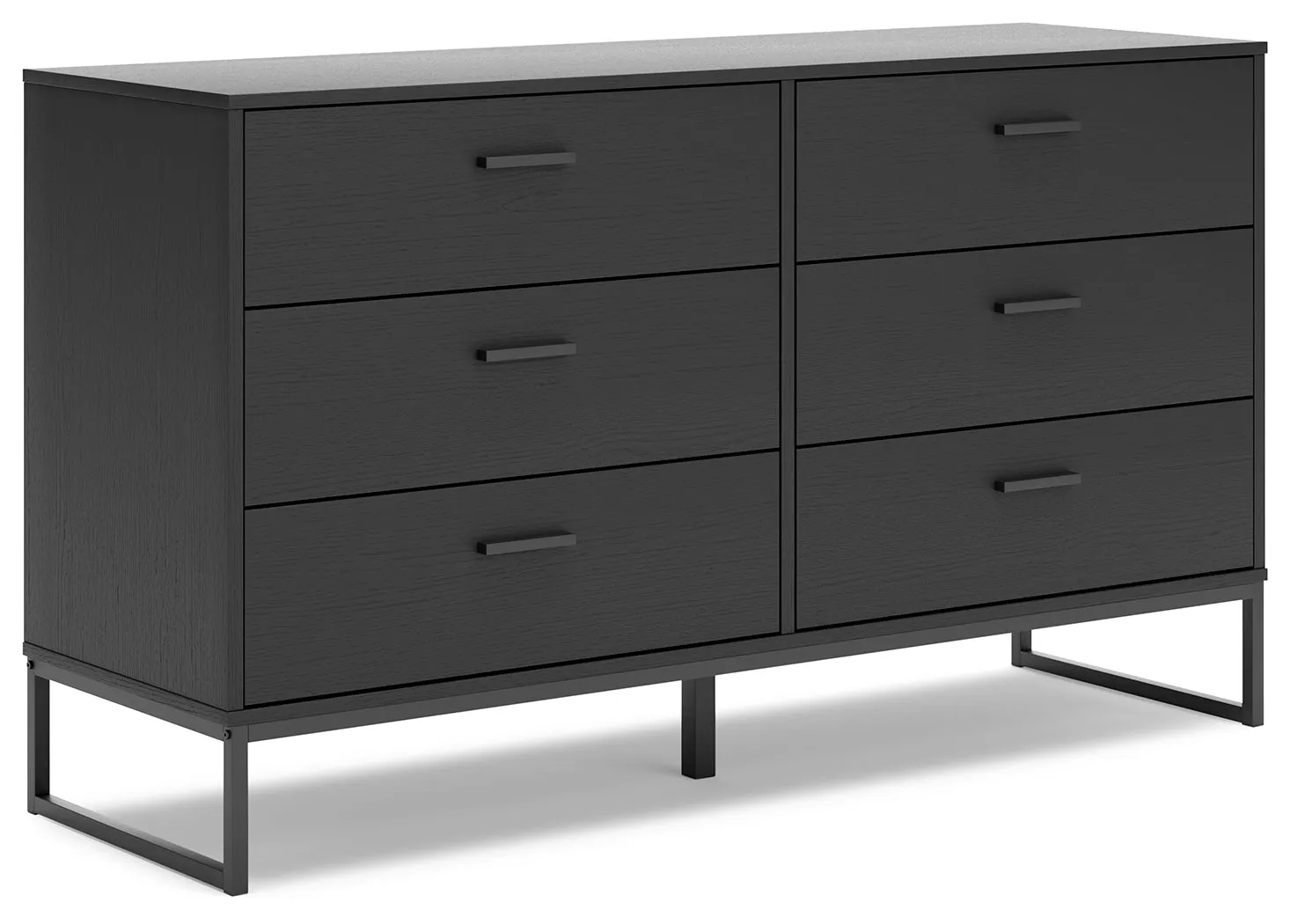 Socalle Twin Panel Headboard with Dresser and Chest in Black