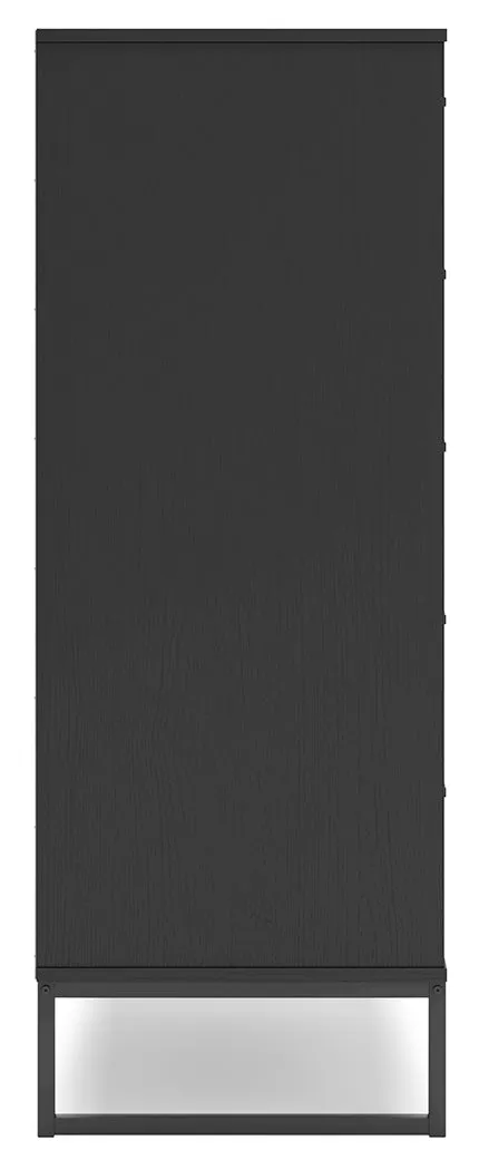 Socalle Twin Panel Headboard with Dresser and Chest in Black