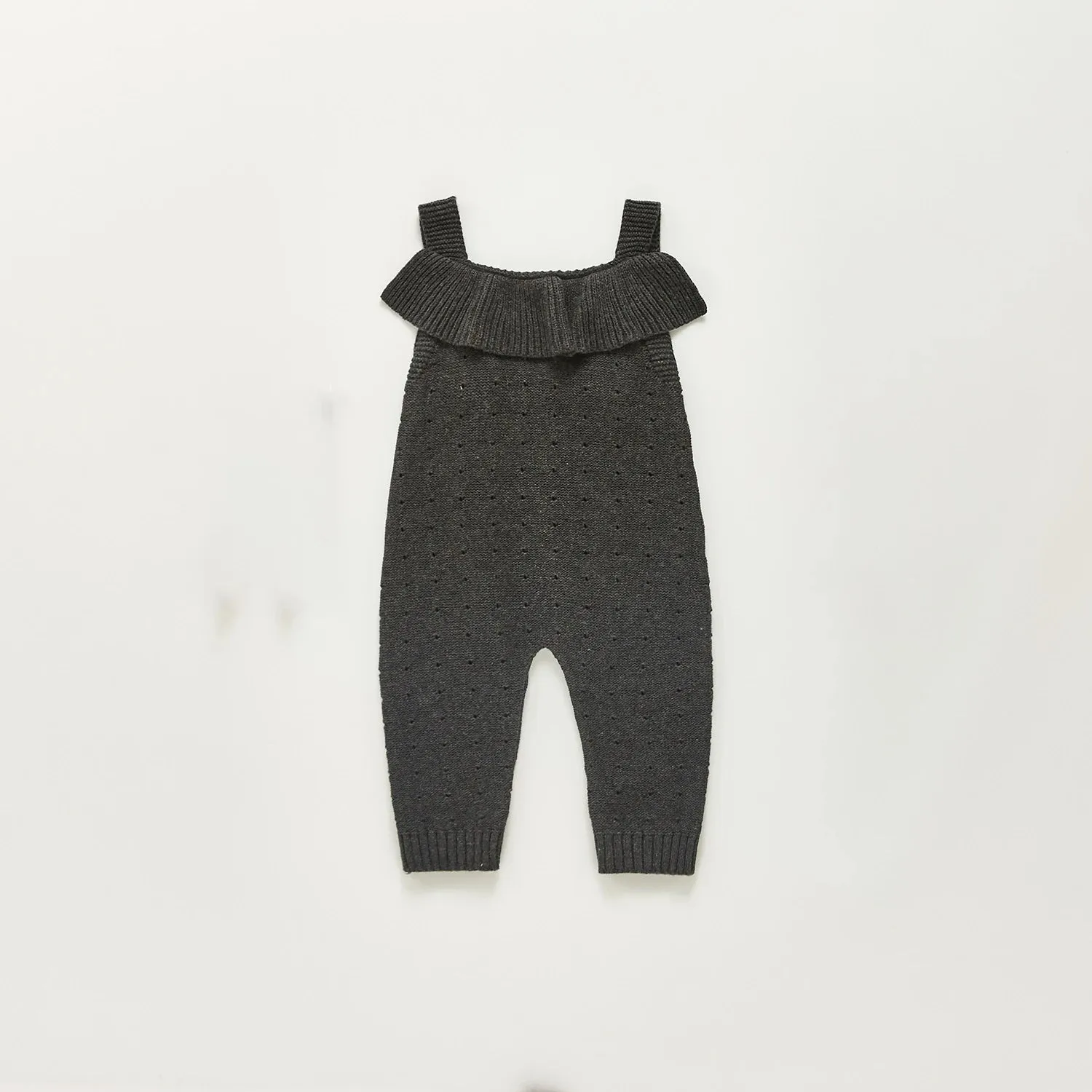 Soft Knit Ruffled Overalls For Baby Boys And Girls