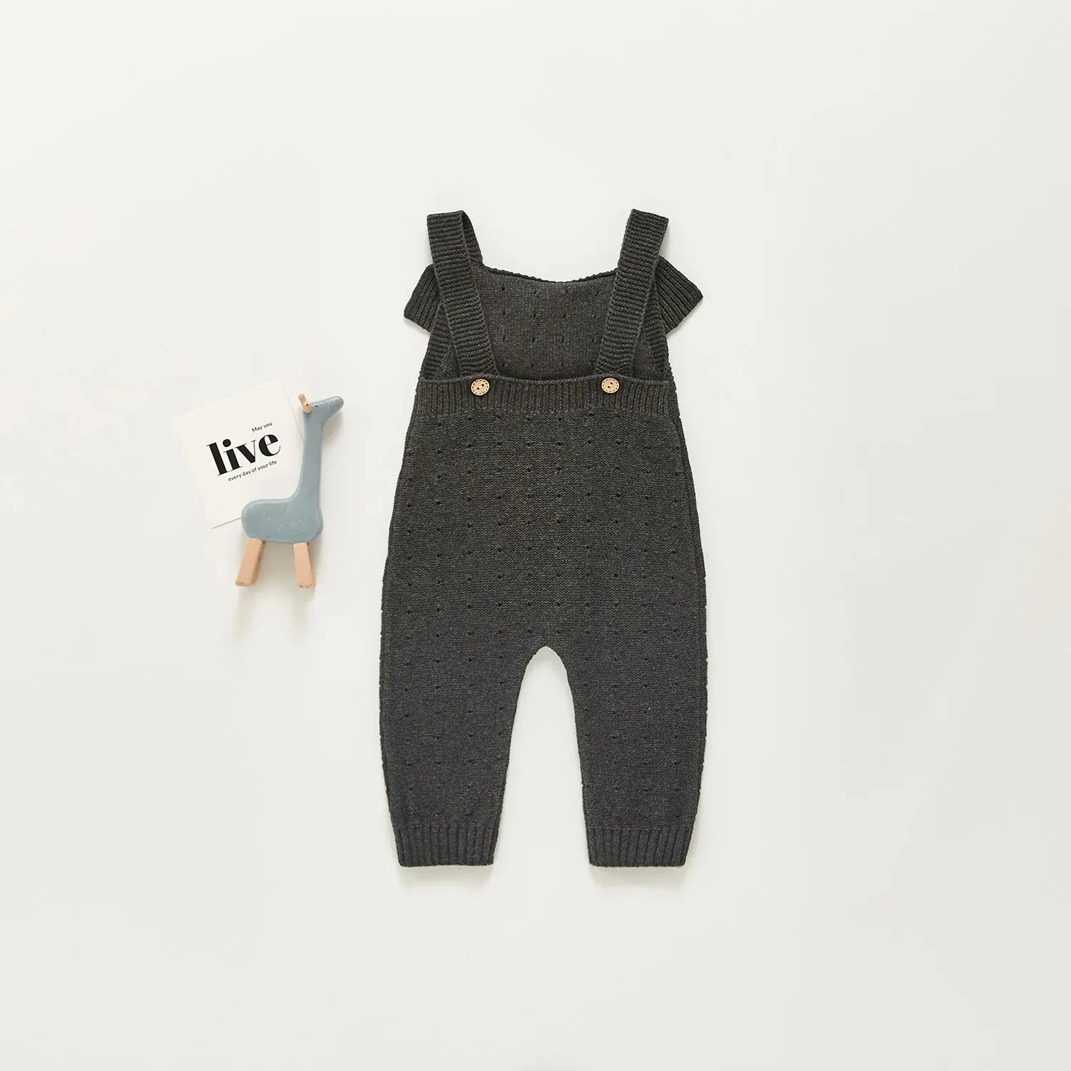 Soft Knit Ruffled Overalls For Baby Boys And Girls