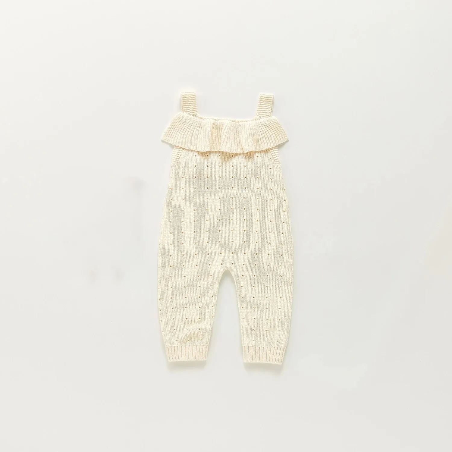 Soft Knit Ruffled Overalls For Baby Boys And Girls