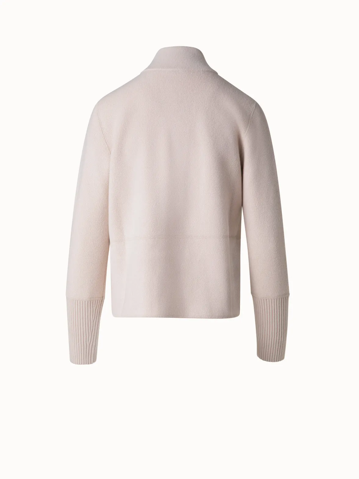 Stand Up Collar Cardigan in Cashmere