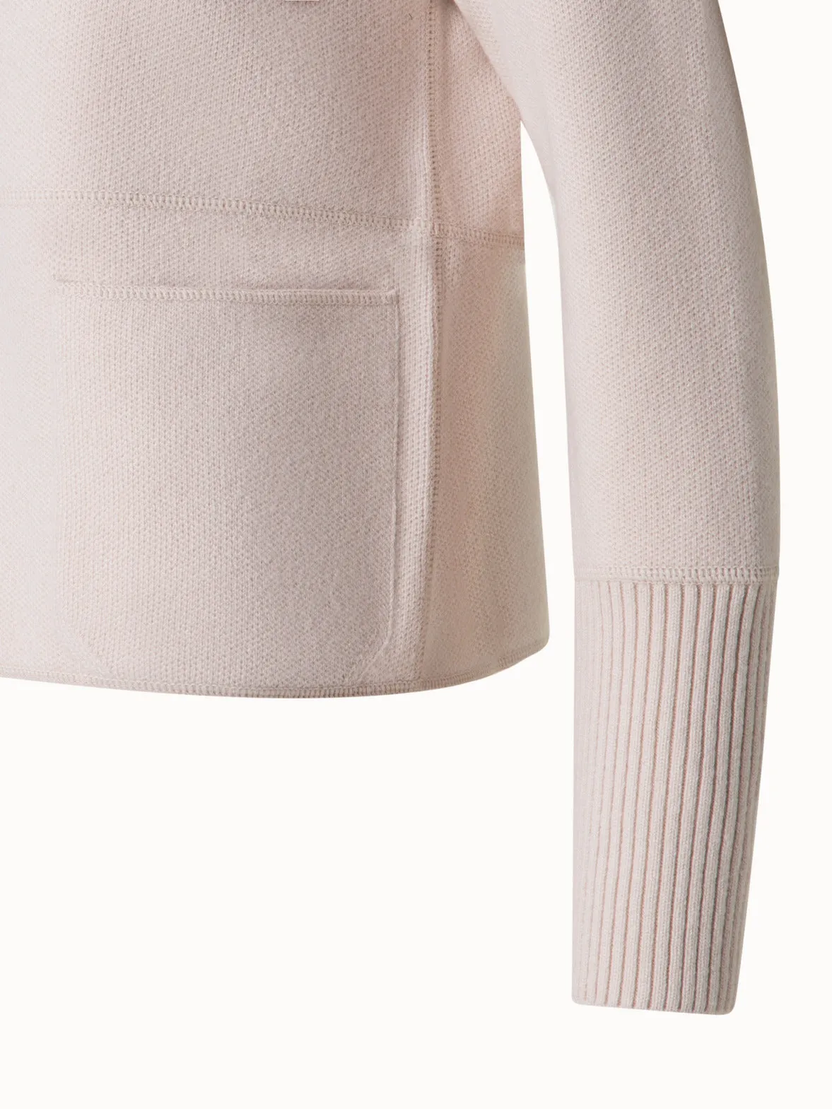 Stand Up Collar Cardigan in Cashmere