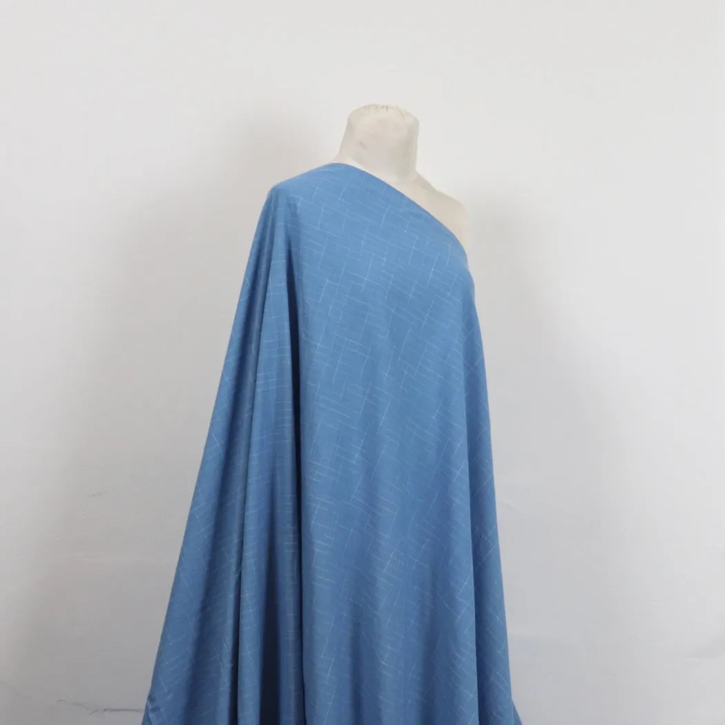 Swatch — Disappearing Check Handloom Cotton — Bluebird