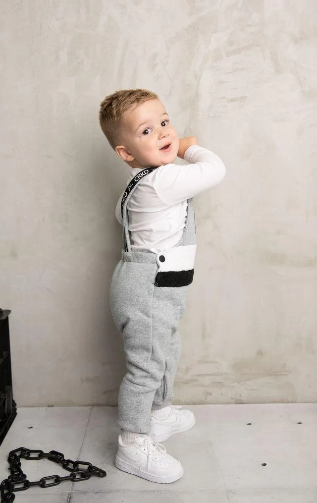 Thunder Detailed Overalls - Grey Marl