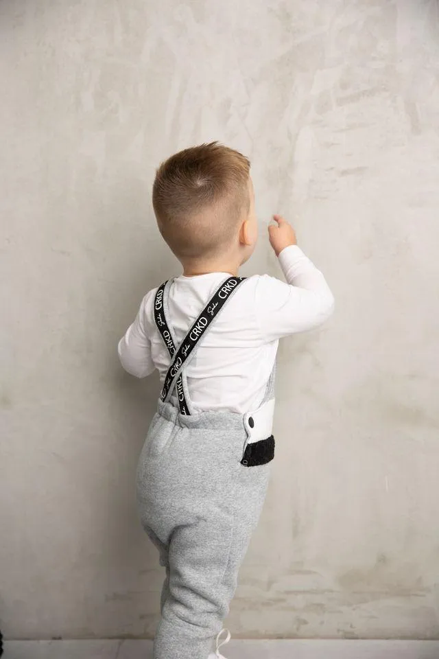 Thunder Detailed Overalls - Grey Marl