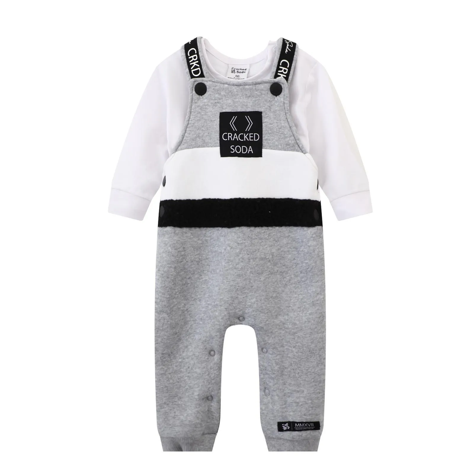 Thunder Detailed Overalls - Grey Marl