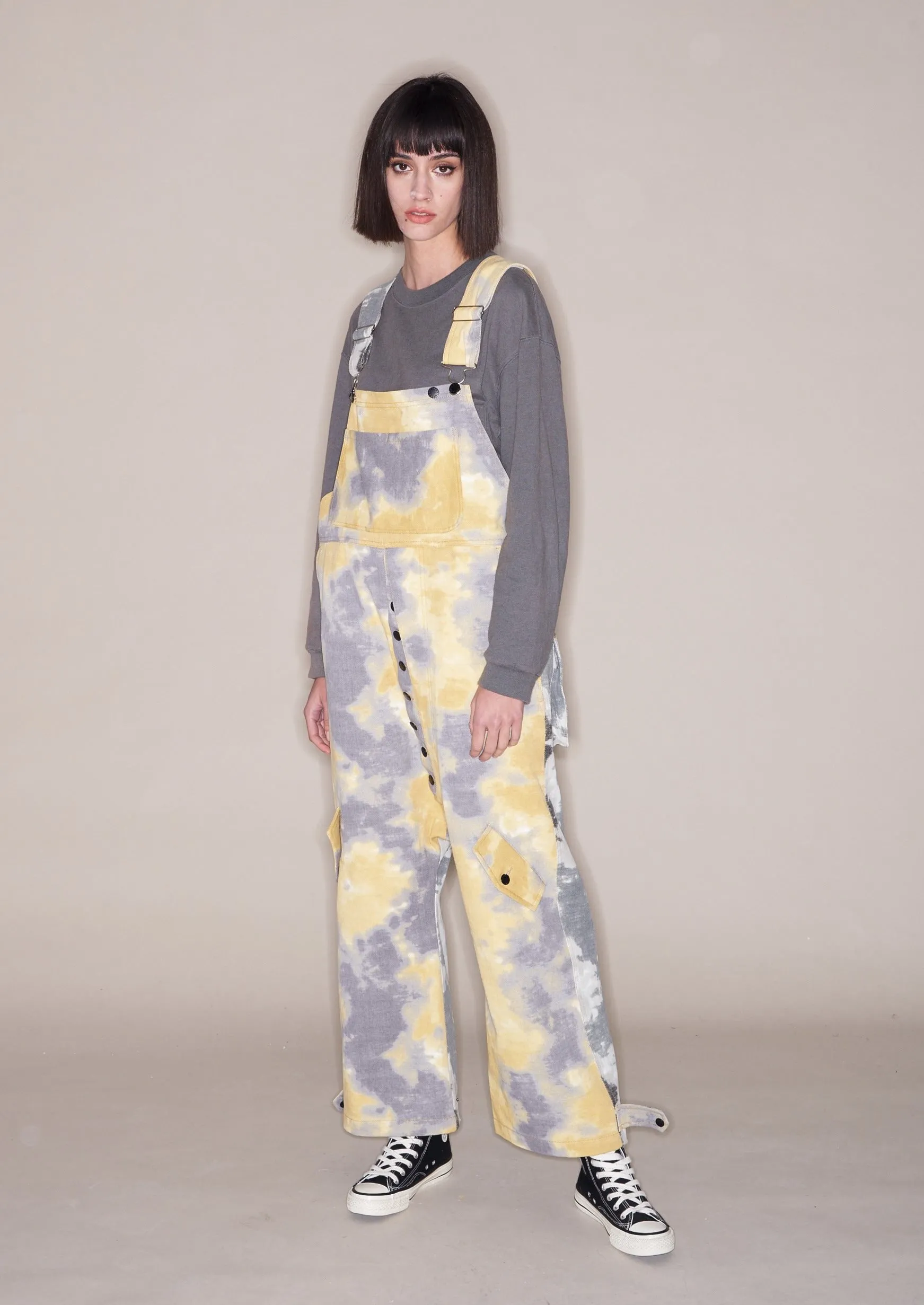 Two Tone Tie-Dye Overalls