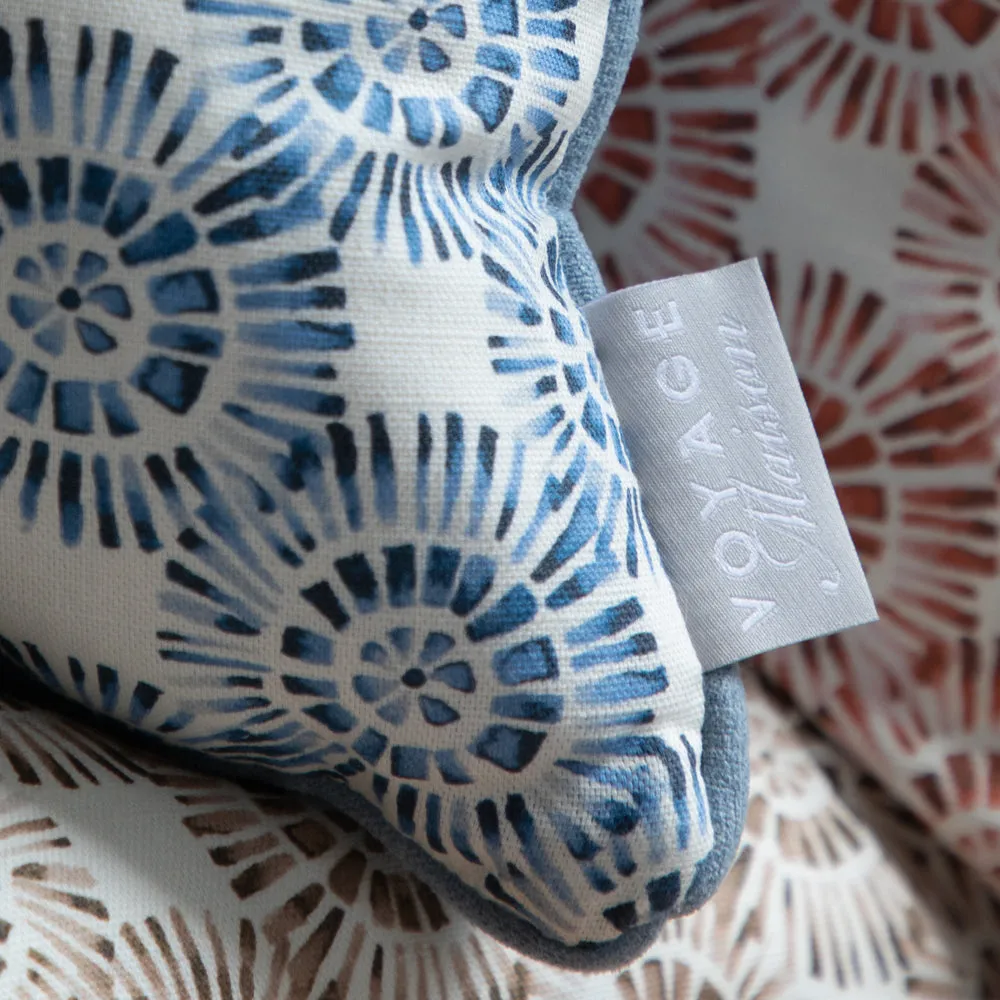 Vali Printed Piped Cushion Denim