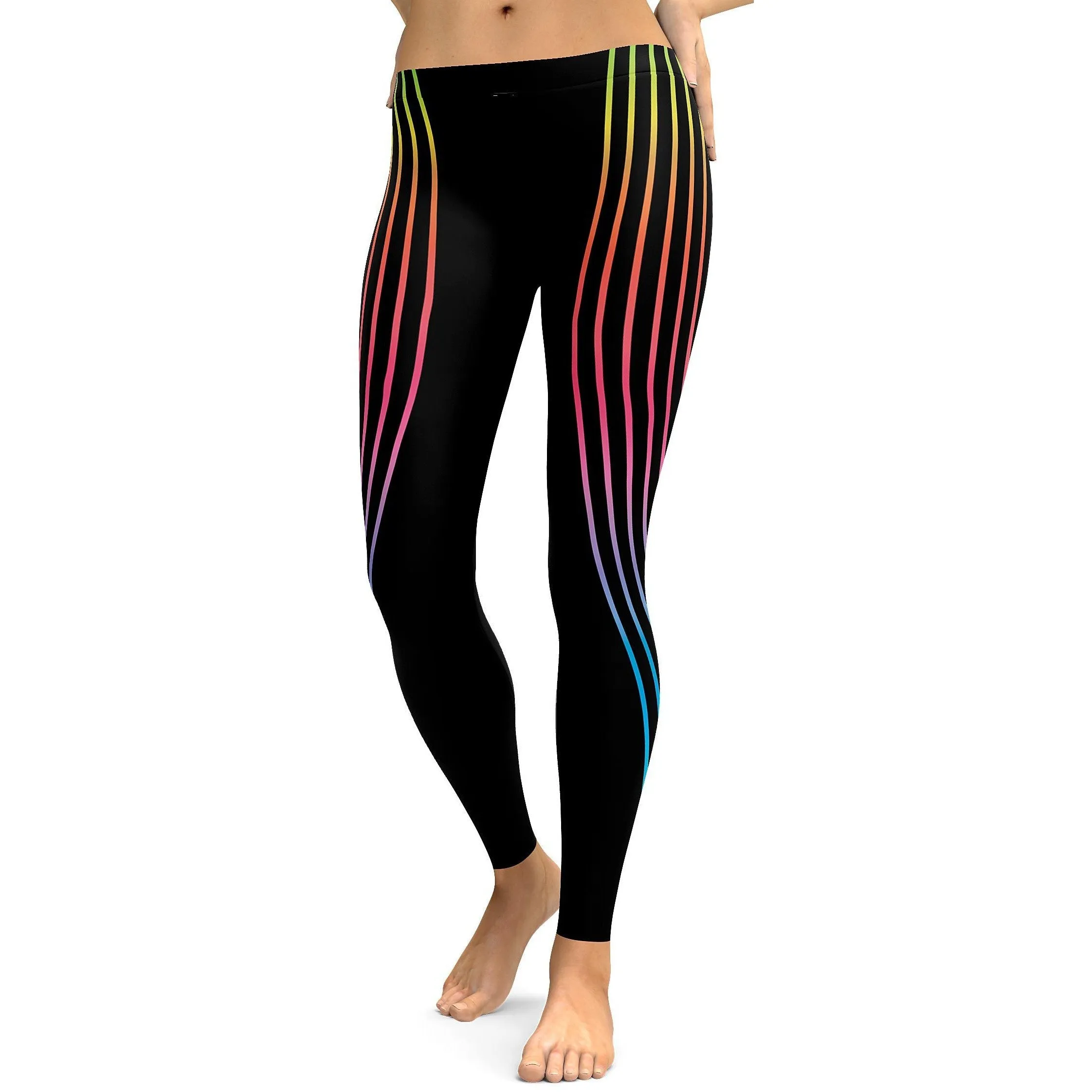 Vertical Neon Stripes Leggings