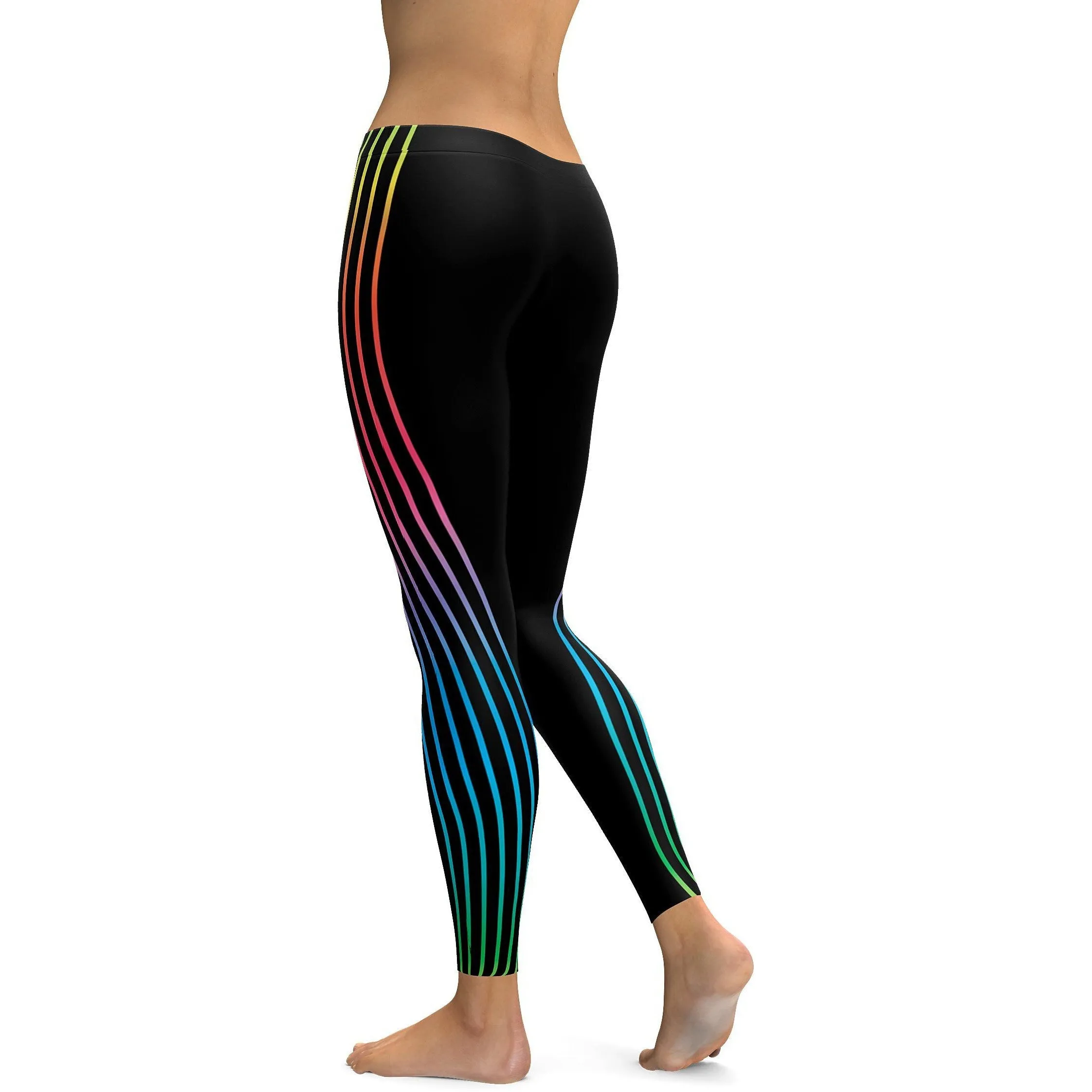 Vertical Neon Stripes Leggings