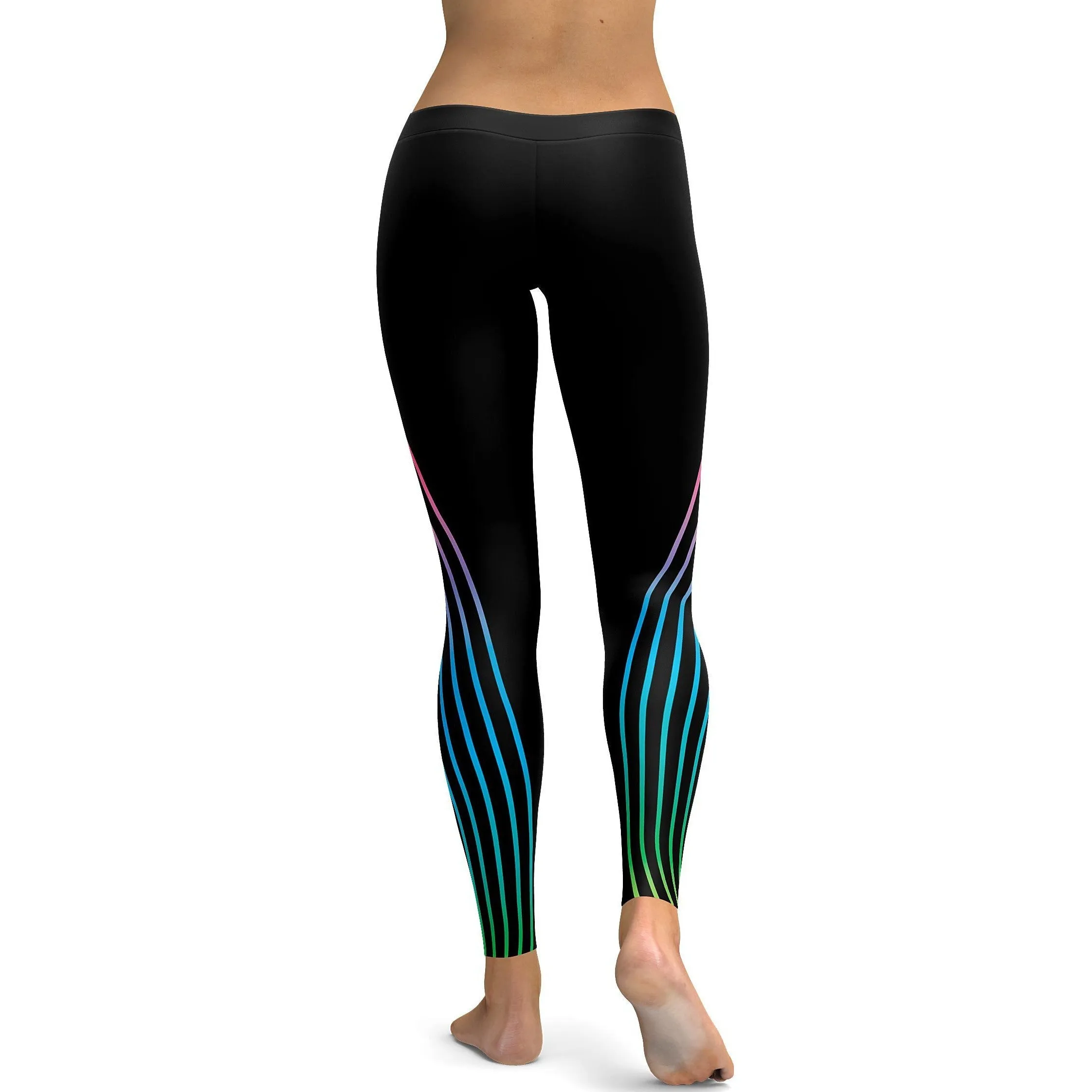 Vertical Neon Stripes Leggings
