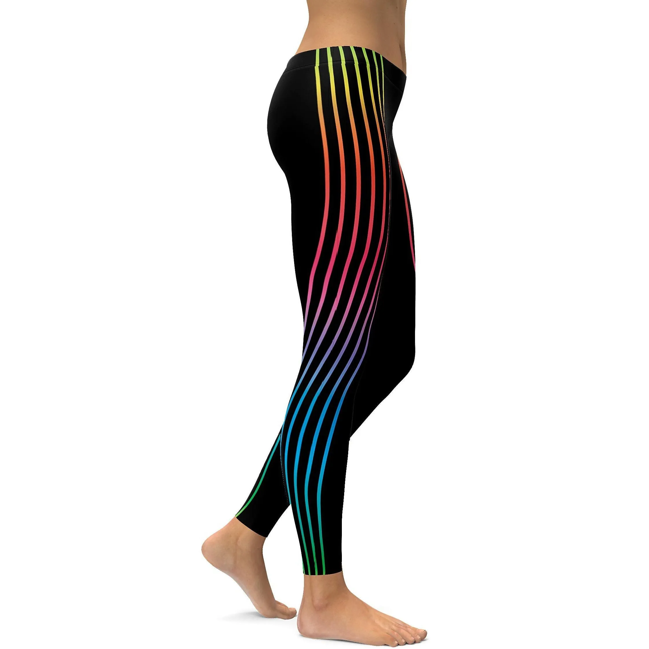 Vertical Neon Stripes Leggings