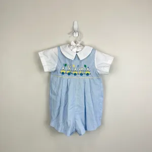 Vintage Alexis Blue Train Shortall Romper