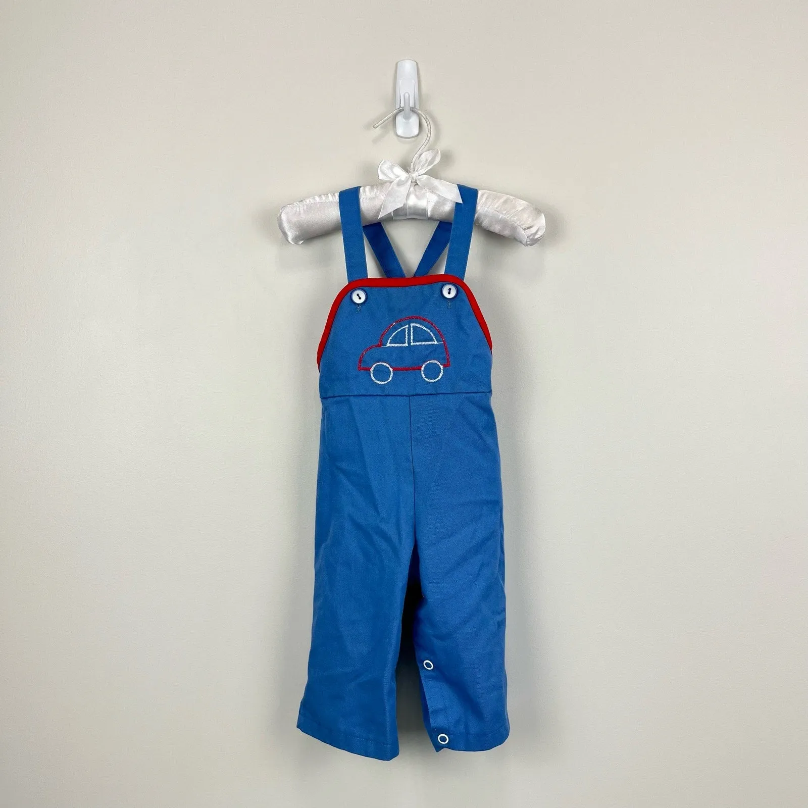 Vintage Blue Car Overalls 6-9 Months