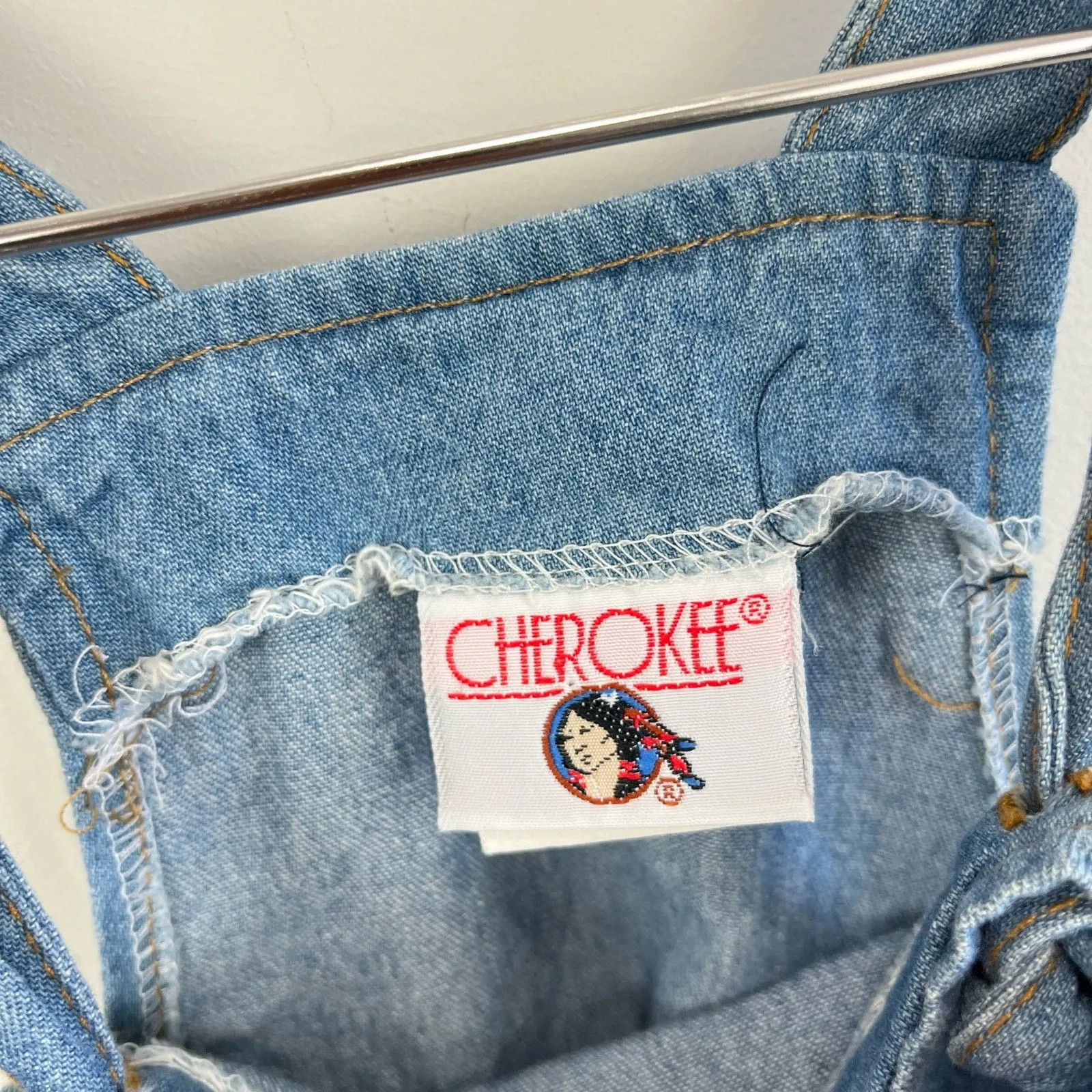 Vintage Cherokee Floral Denim Jumper Dress 5T USA