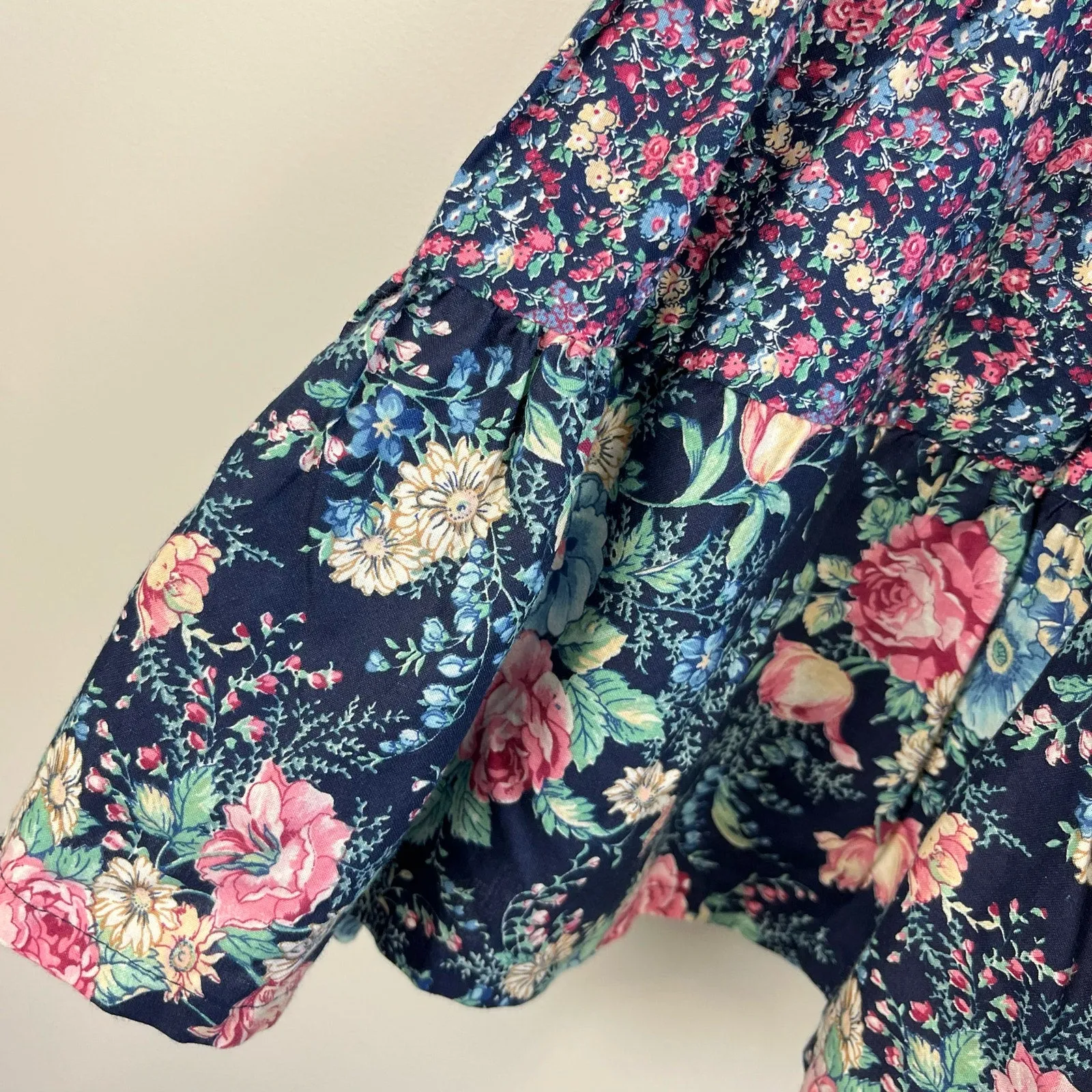 Vintage Cherokee Floral Denim Jumper Dress 5T USA