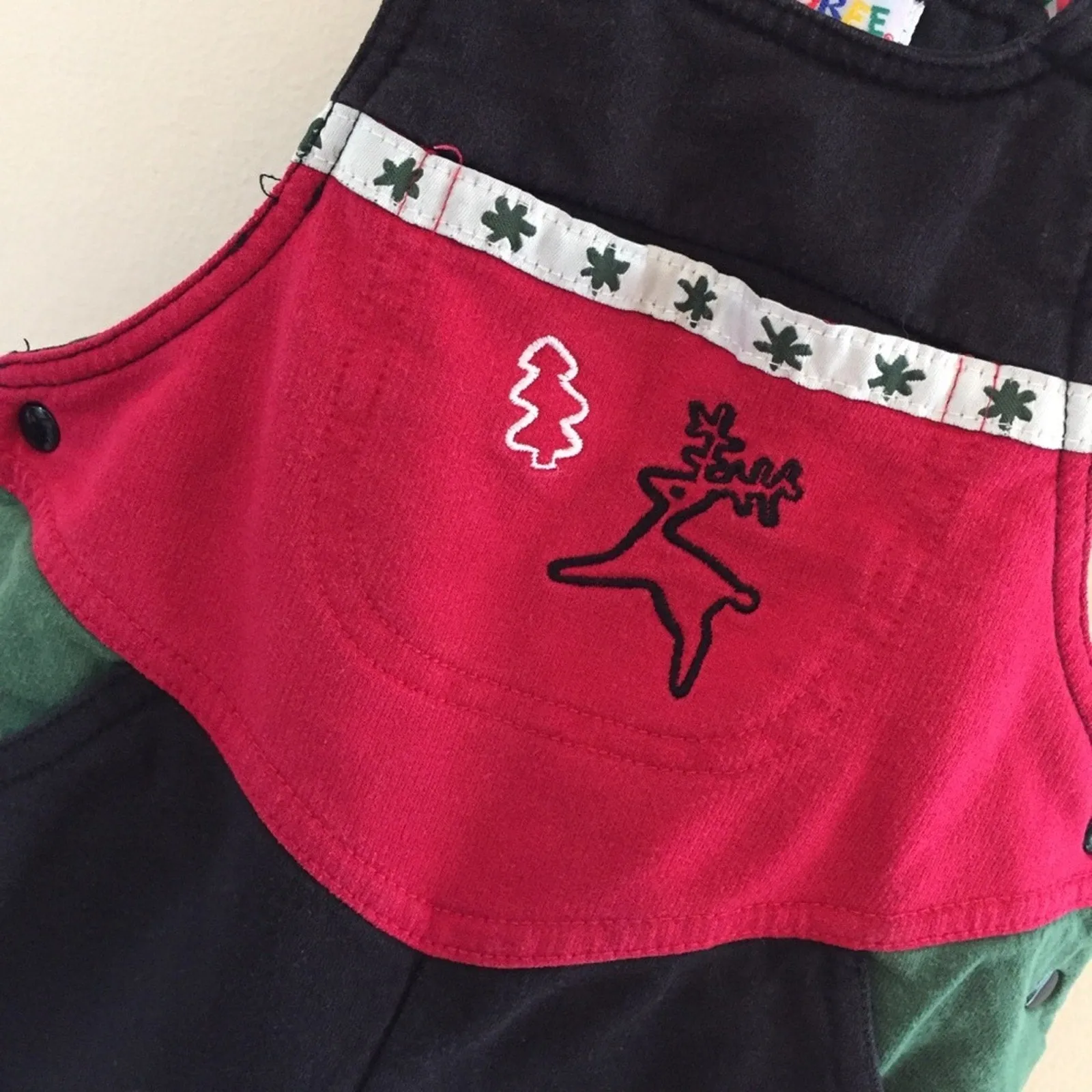 Vintage Gymboree Holiday Reindeer Overalls 12 Months