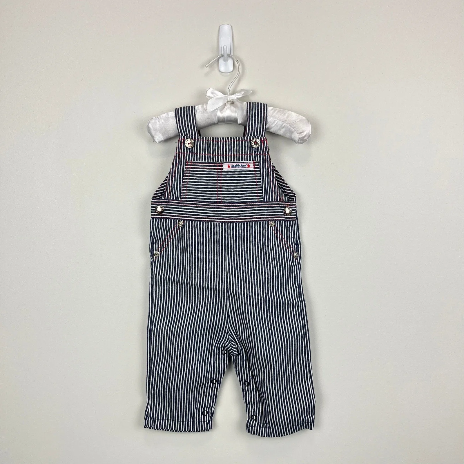 Vintage Healthtex Striped Overalls 9 Months USA