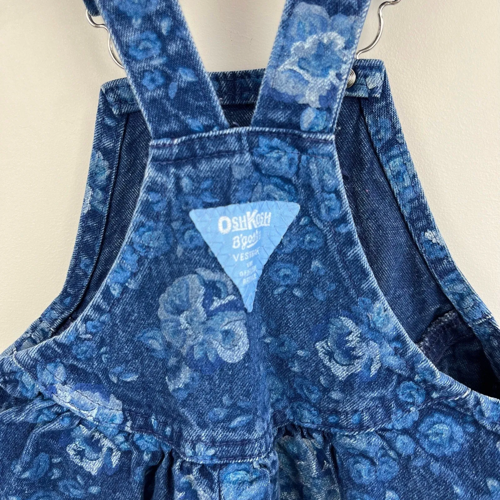 Vintage OshKosh B'gosh Blue Floral Jumper 5T USA