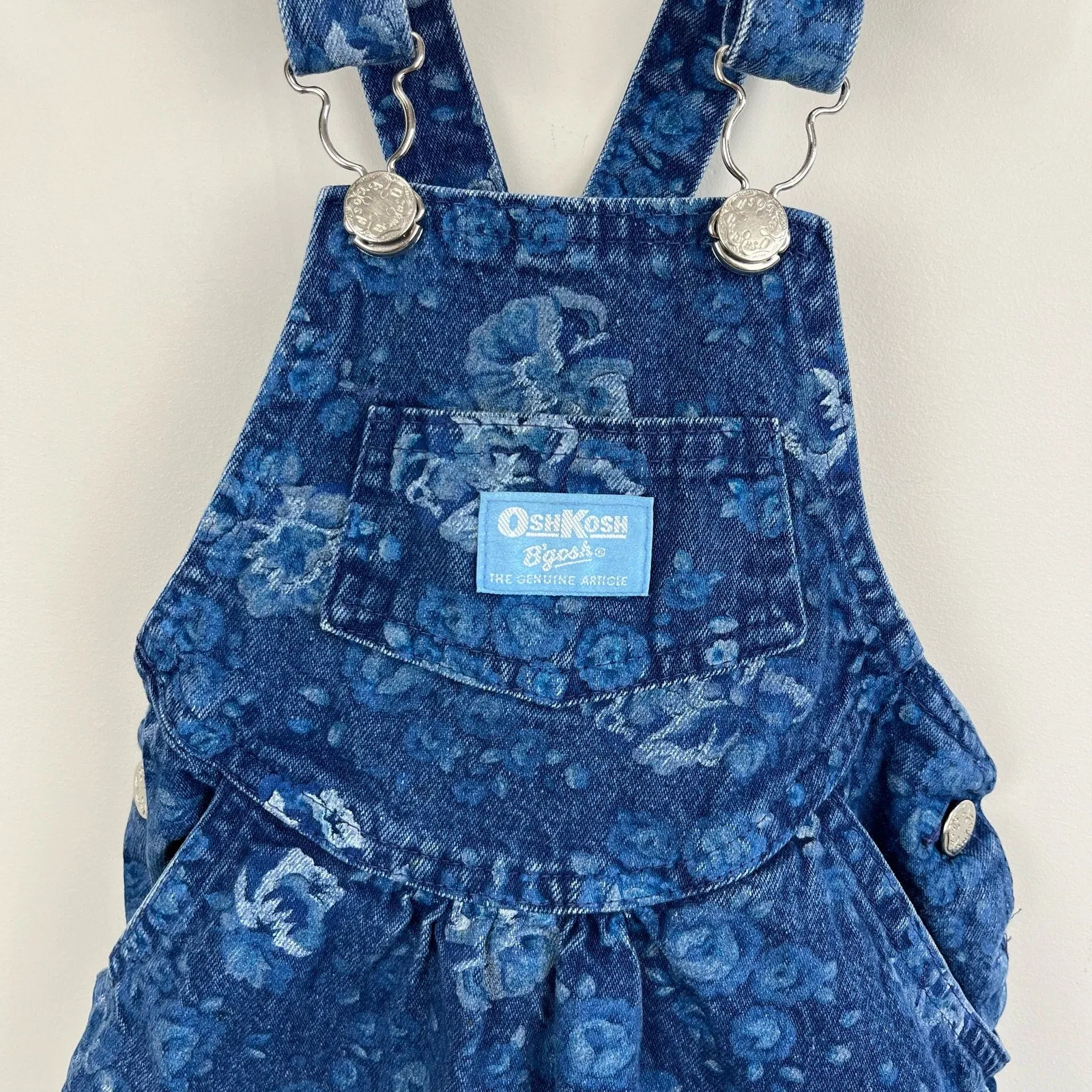 Vintage OshKosh B'gosh Blue Floral Jumper 5T USA