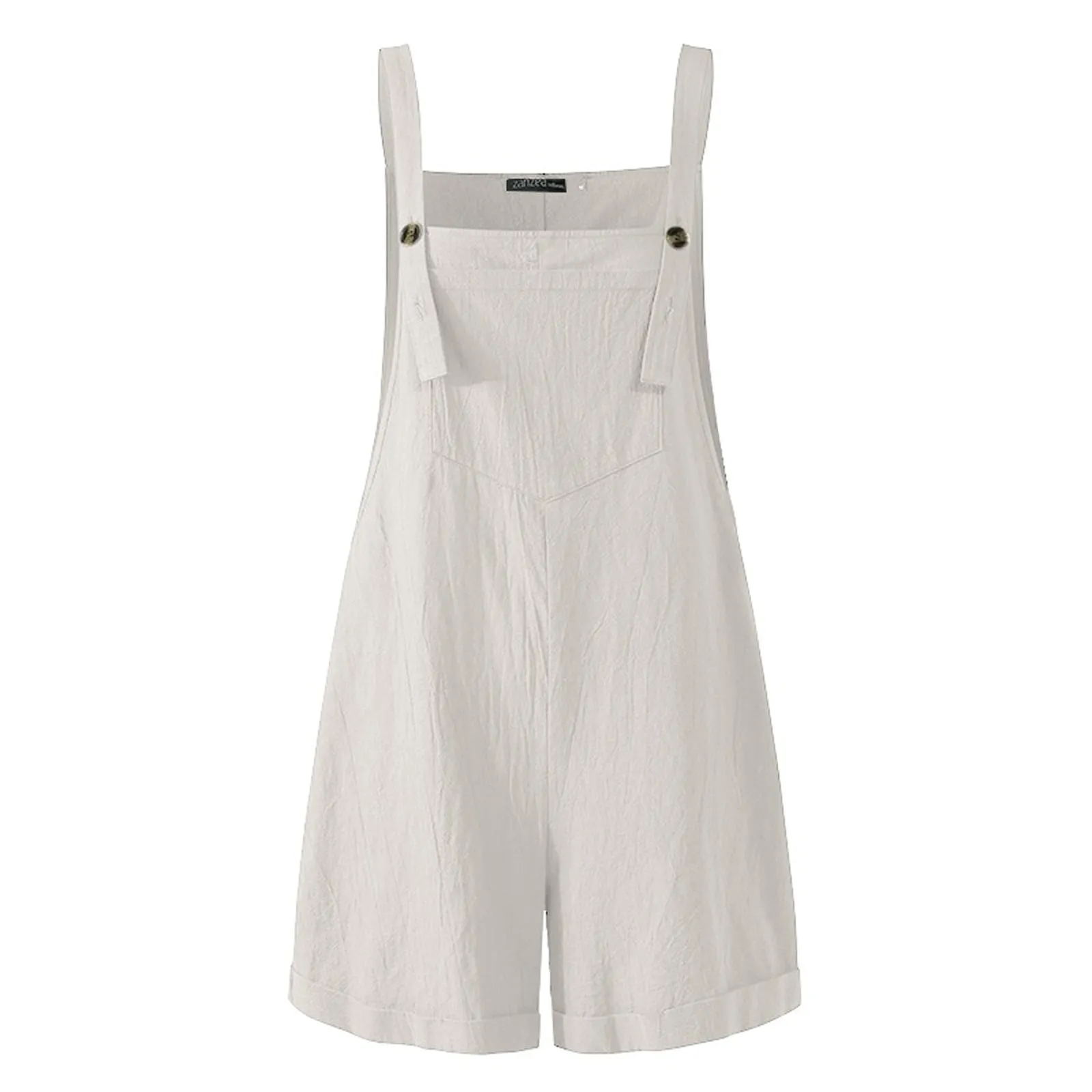 Women Loose Style Overalls Solid Color Playsuits