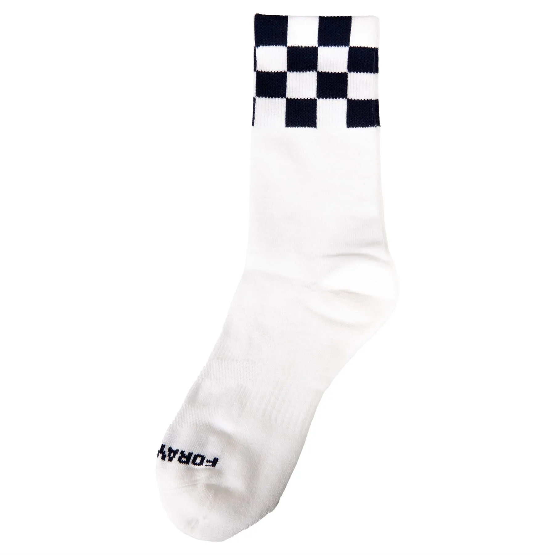 Womens Checked Crew Socks White/Navy - SS23